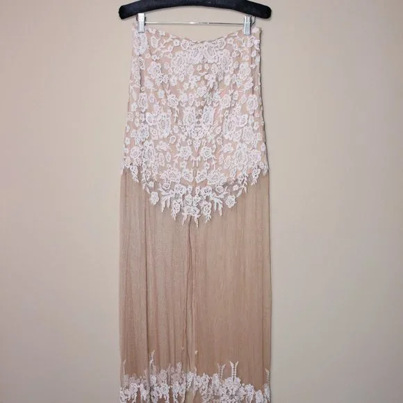 For Love & Lemons Luau Sheer/Embroidered Maxi Skirt - Picture 4 of 7